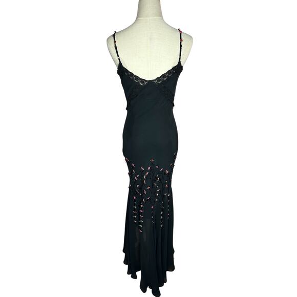 Sue Wong Vintage Nocturne Silk Chiffon Lace Embellished Whimsigoth Dress Size 4 - Picture 7 of 12
